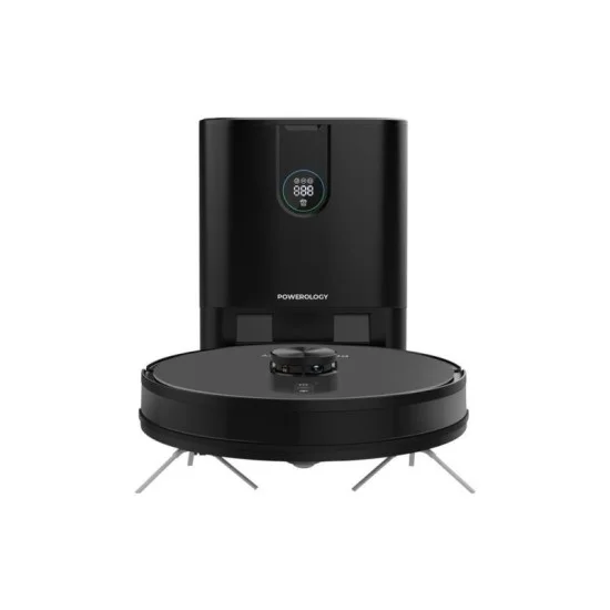 Powerology Smart Station Robot Vacuum & Mop - Black